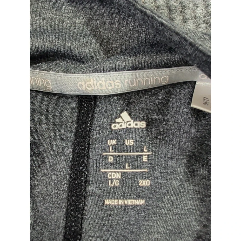 Adidas Running Mens L Gray Climalite 1/4 Zip Long Sleeve Reflective Shirt